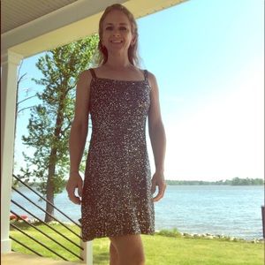 liSLi Cocktail Dress 100% Cotton & Sequin Petite P